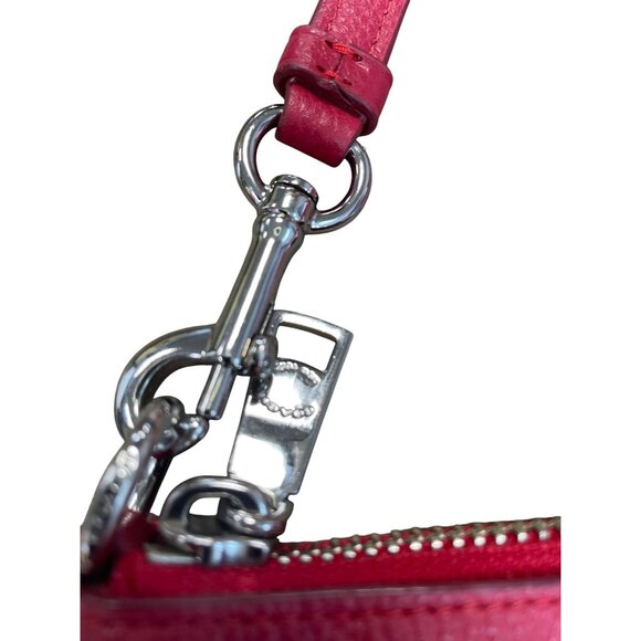 Coach Edie Womans Red Leather Pebbled Crossbody Handbag SKU 9496 - Picture 7 of 16